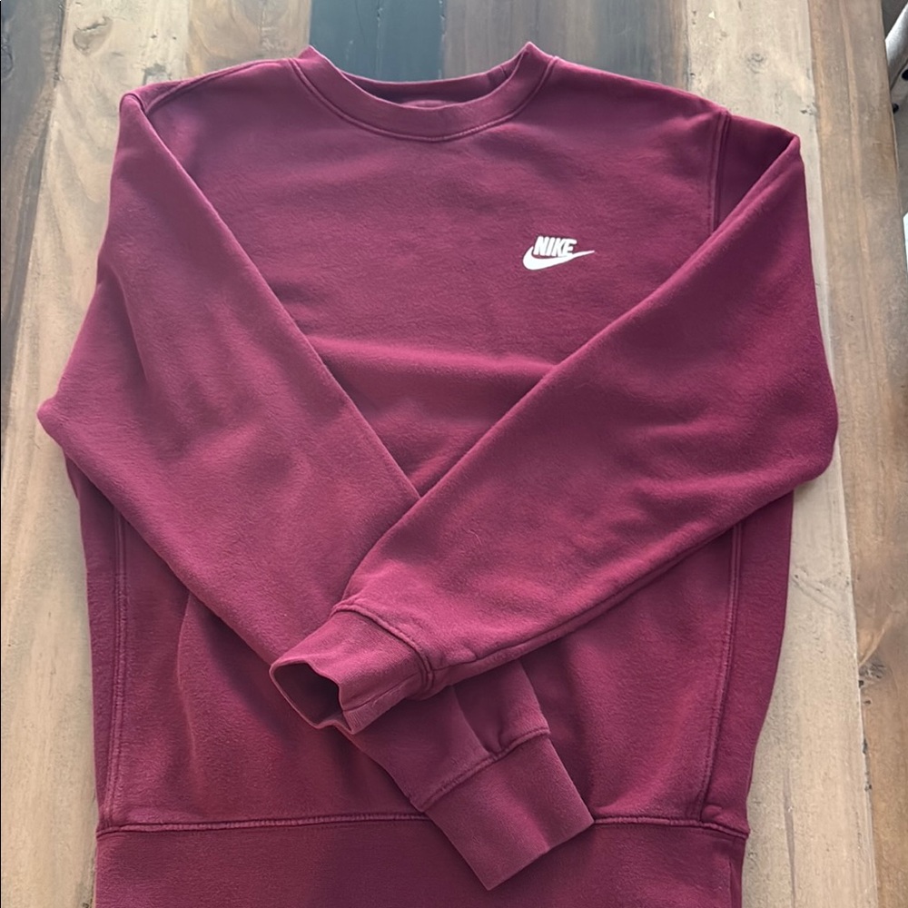 Nike Red Crewneck Sweater with Classic Swoosh